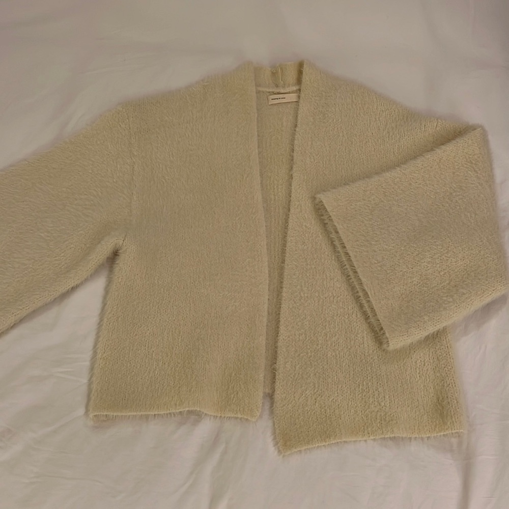 Fuzzy shawl cardigan Anthro sz M